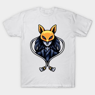 Girl With Golden Fox Mask T-Shirt